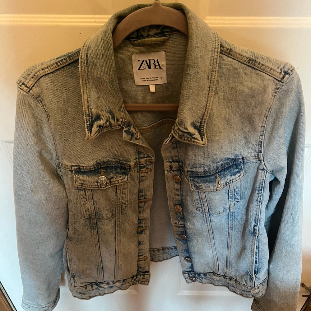 Acid washed denim jacket Zara size m